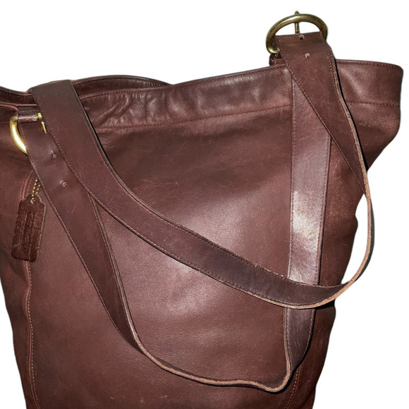 Vintage COACH Waverly XL Leather Tote Bag Brown Mahogany - Picture 7 of 15